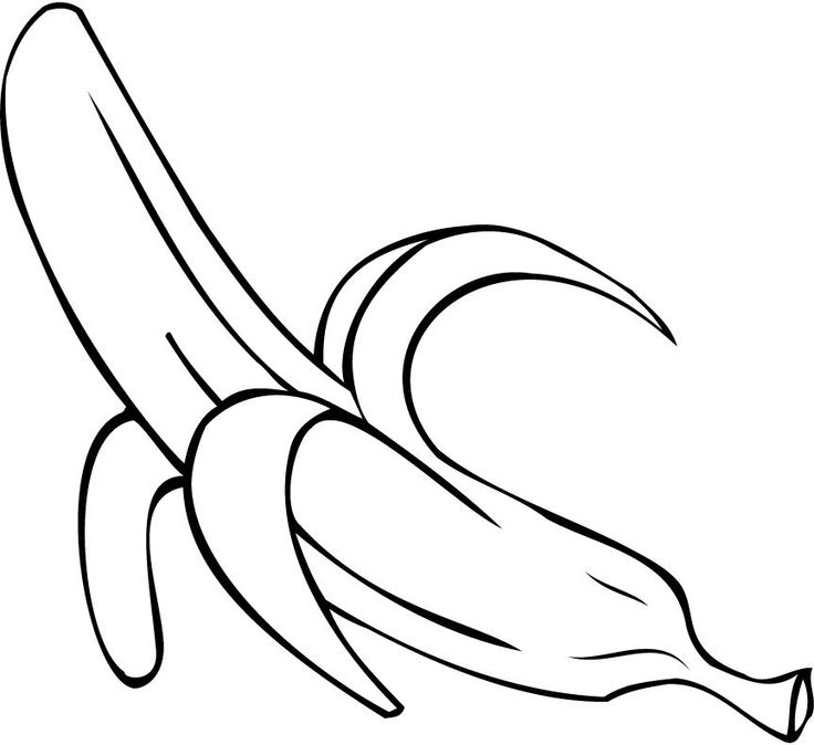 Peeling a Banana - Simple Line Art Illustration