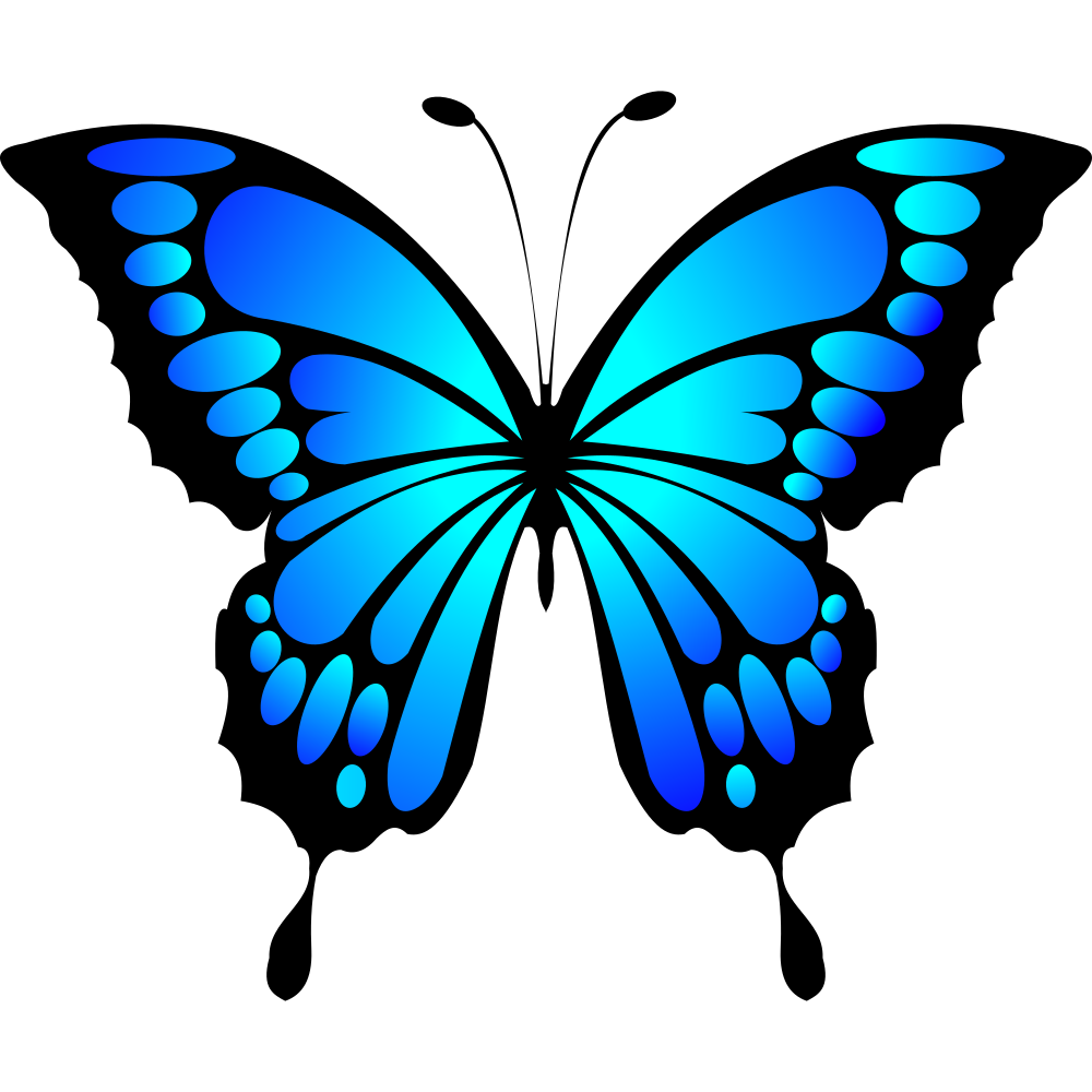 Blue Gradient Butterfly Illustration - Digital Art & Design Resource