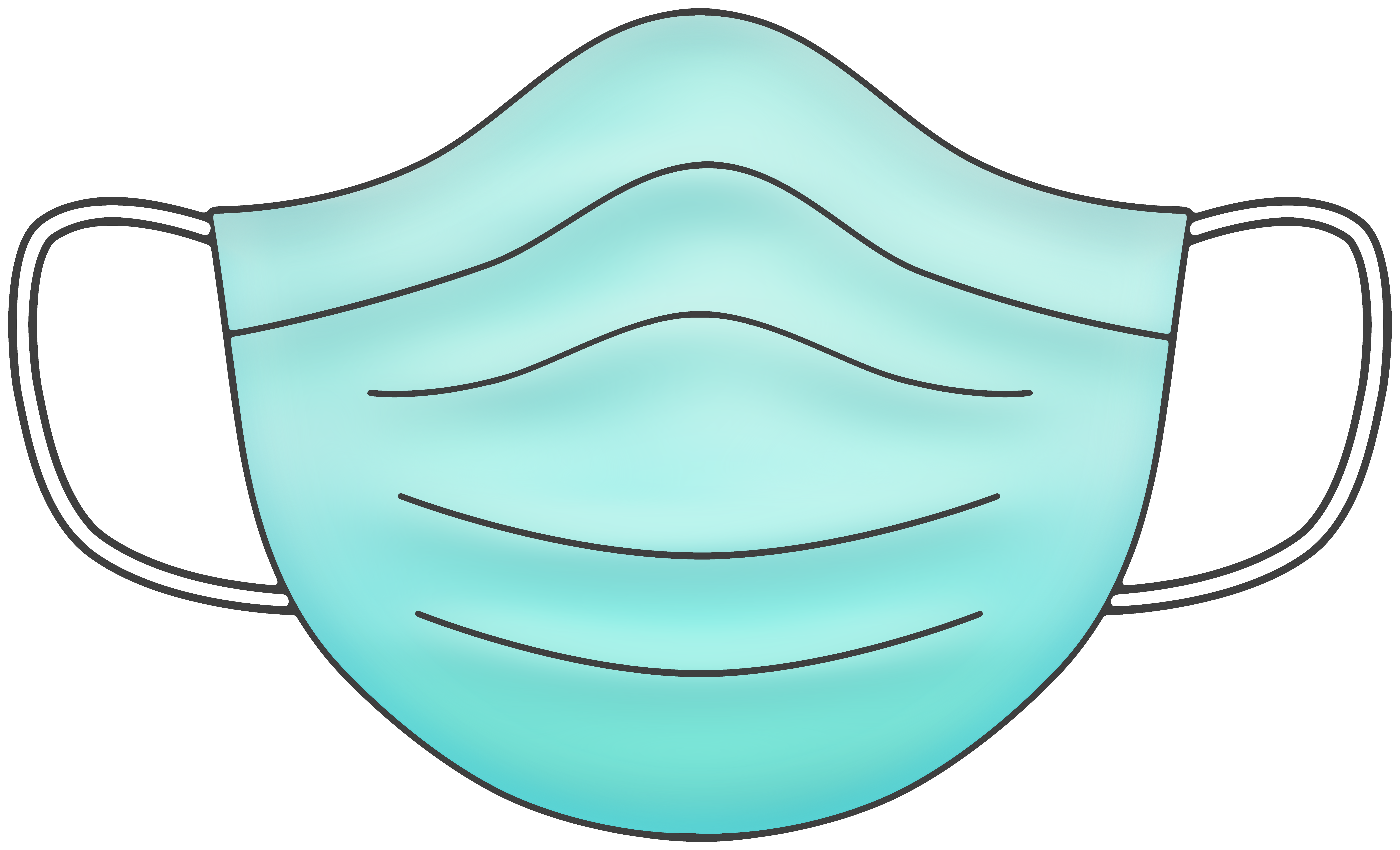 Light blue surgical face mask with pleats and ear loops, shown front-facing on dark background.