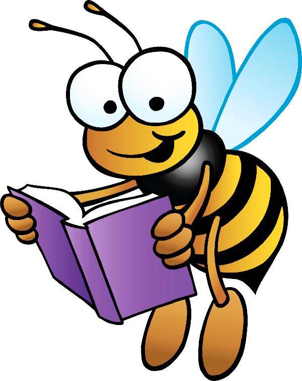 Fun Educational Bee Reading Book - Free Clipart for Learning Resources