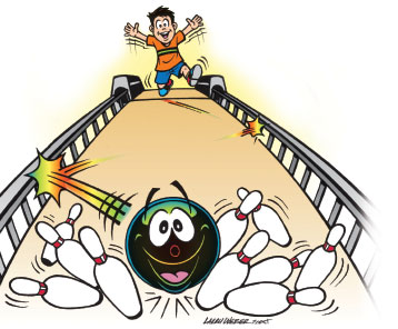 Fun Bowling Cartoon Illustration - Perfect for Sports & Kids Content