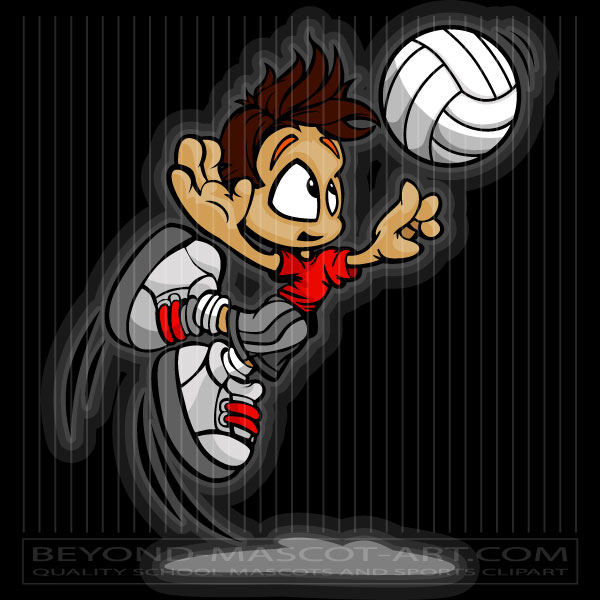 Volleyball Mascot Clipart - Dynamic Sports Illustration for Schools & Teams