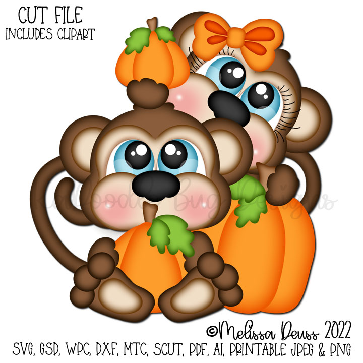 Halloween Monkeys with pumpkin Stock Illustration by ©Reginast777 ...