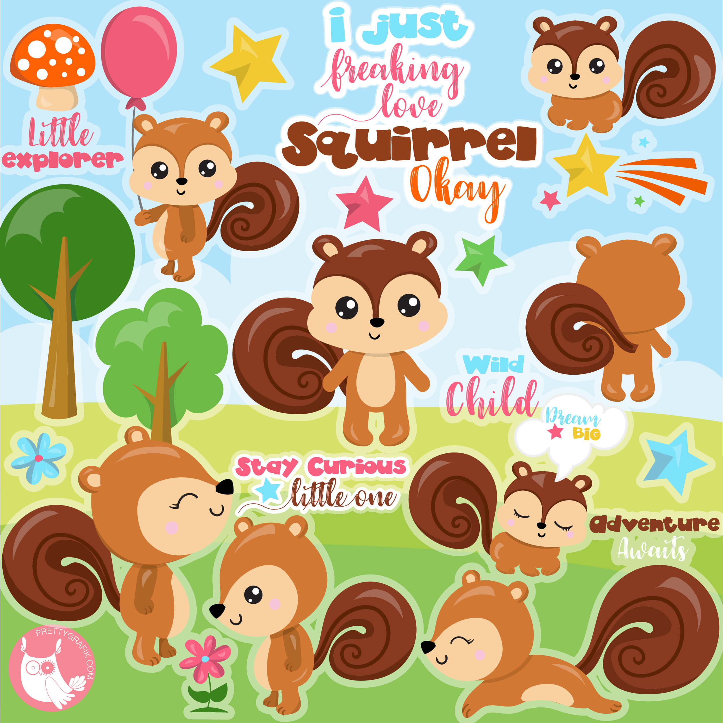 Two love squirrels on the background of hearts Vector Image - Clip Art ...