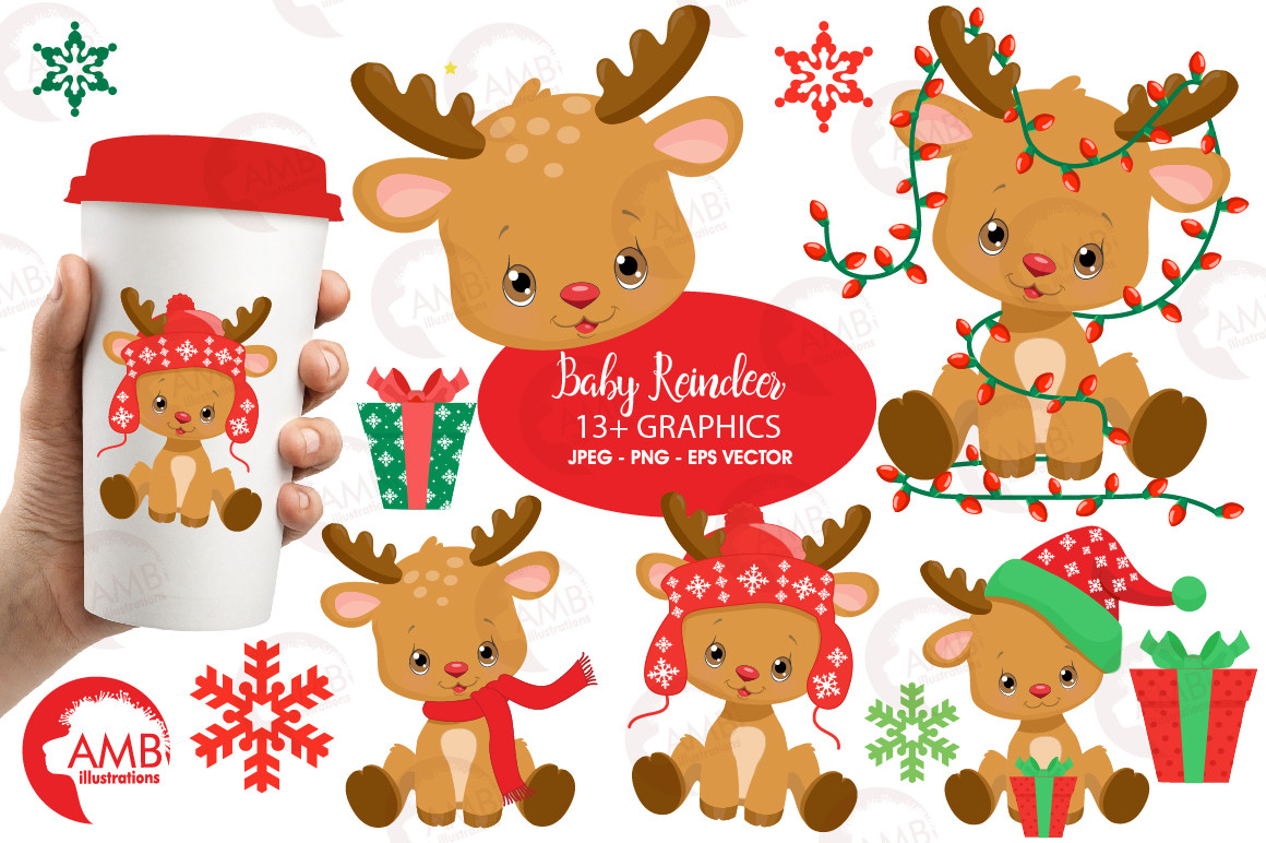 Reindeer Clipart / Christmas Clipart / Christmas Reindeer - Clipart ...