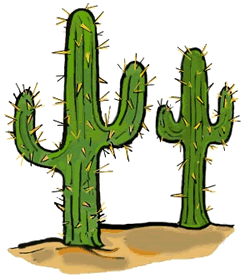 Saguaro Cactus Illustration - Desert Flora Clipart