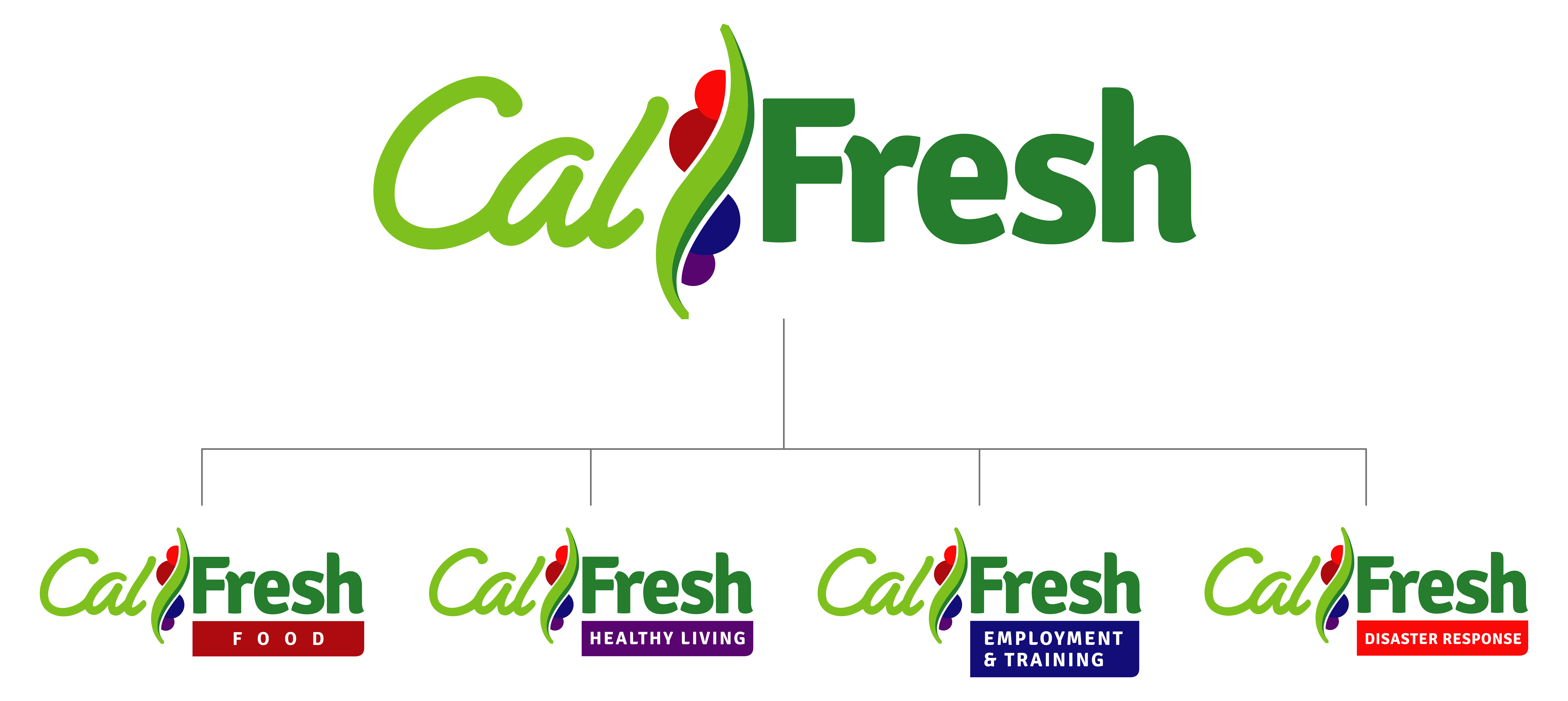 CalFresh program branches: Food, Healthy Living, Employment & Training, Disaster Response