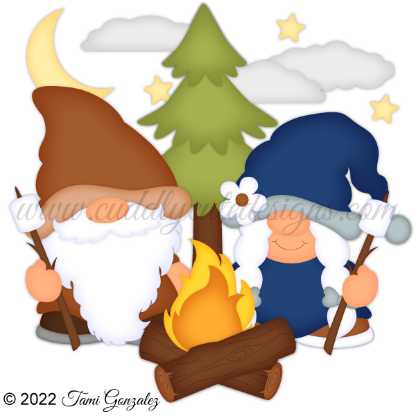 Cute Gnome Camping Illustration - Free Clipart for Crafts & Printables