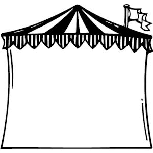 carnival tent clip art black and white