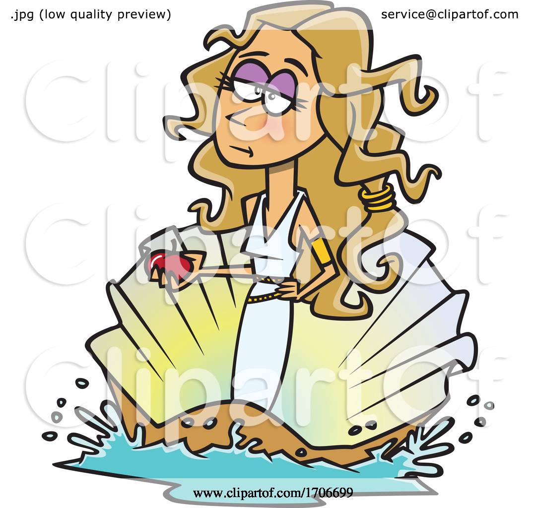 Clipart of a Girl in an Aphrodite Costume - Royalty Free Vector - Clip ...