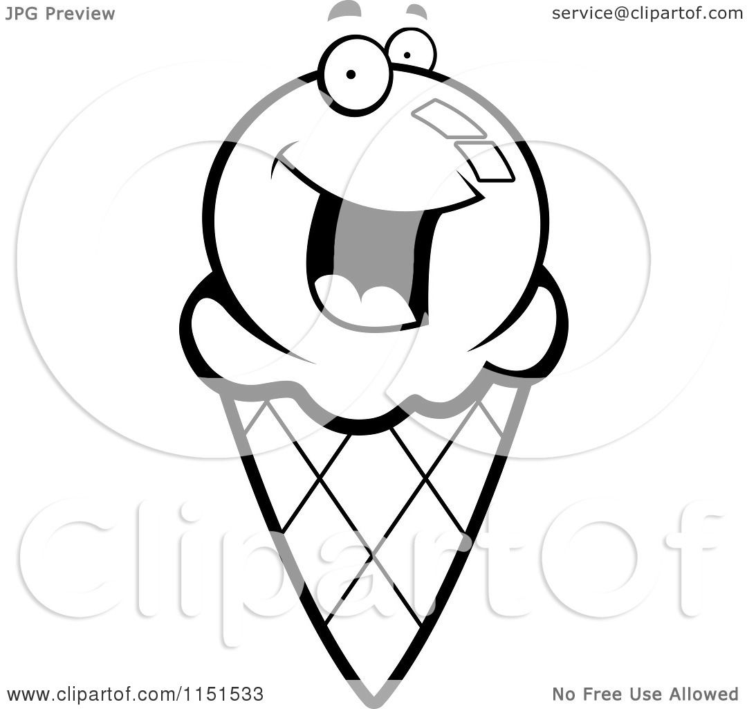 Fun Cartoon Ice Cream Cone Illustration - Clipart for Kids & Design Projects