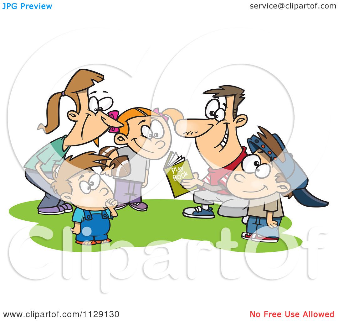 Family Reading Time Clipart - Fun Outdoor Learning Scene