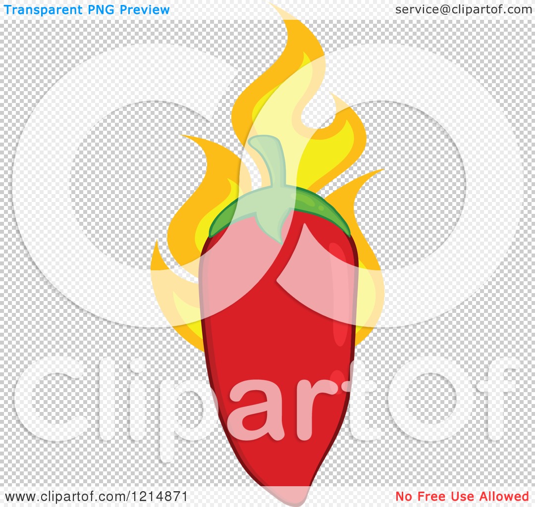Red chili pepper engulfed in bright yellow flames, symbolizing heat and spice.