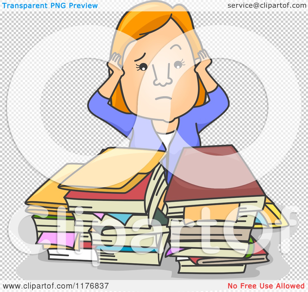woman is overwhelmed with paperwork Royalty Free Vector Clip Art - Clip ...