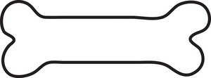 Simple black outline of a classic dog bone shape on white background.
