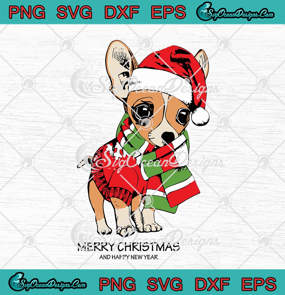 Cute Christmas Chihuahua SVG Cut File - Holiday Dog Design for Crafts