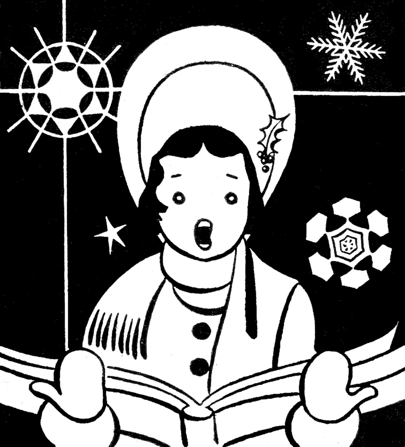 Vintage Christmas Caroler Illustration - Free Public Domain Art
