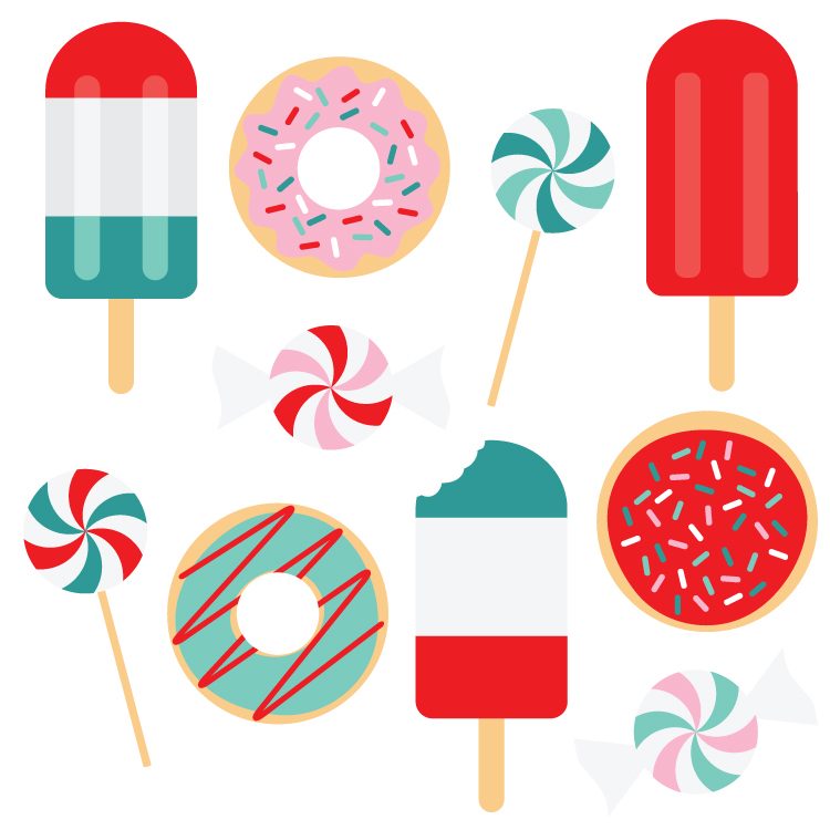 Sweet Treats Clipart - Donuts, Lollipops & Popsicles for Design Projects