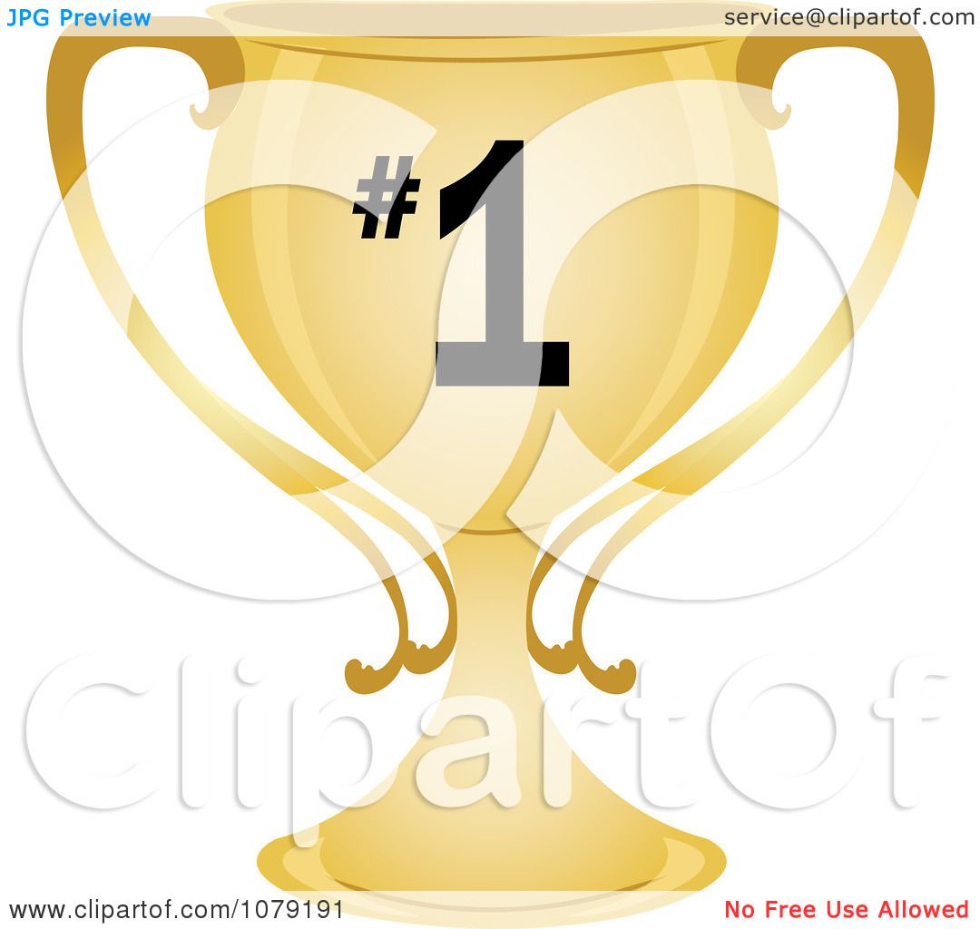 #1 Golden Trophy Cup - Premium Award Clipart for Champions