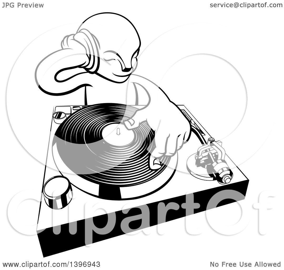 Black And White Cartoon Dj Division, Cartoon Drawing, Cartoon - Clip ...