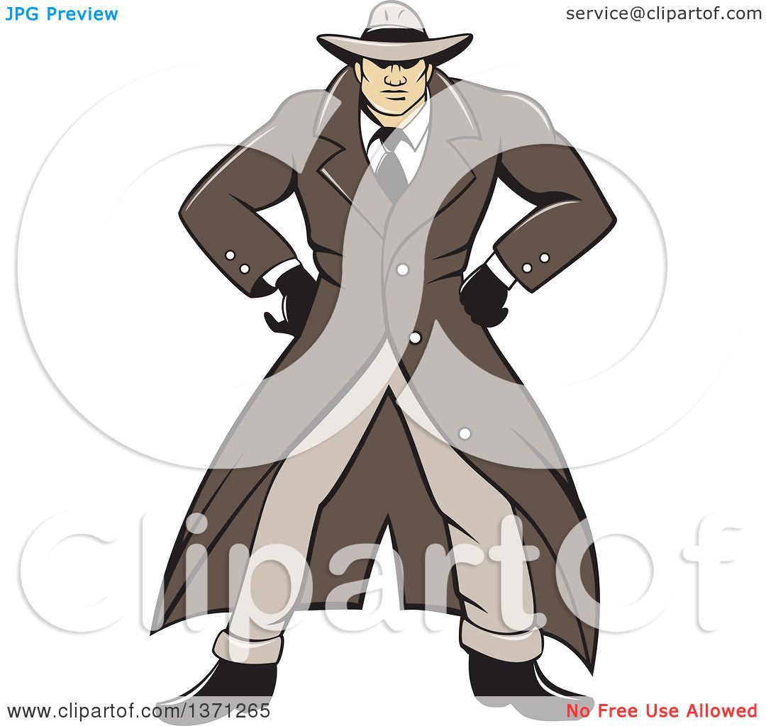 Vector Illustration Of Mens Trench Coat. Royalty Free SVG - Clip Art ...