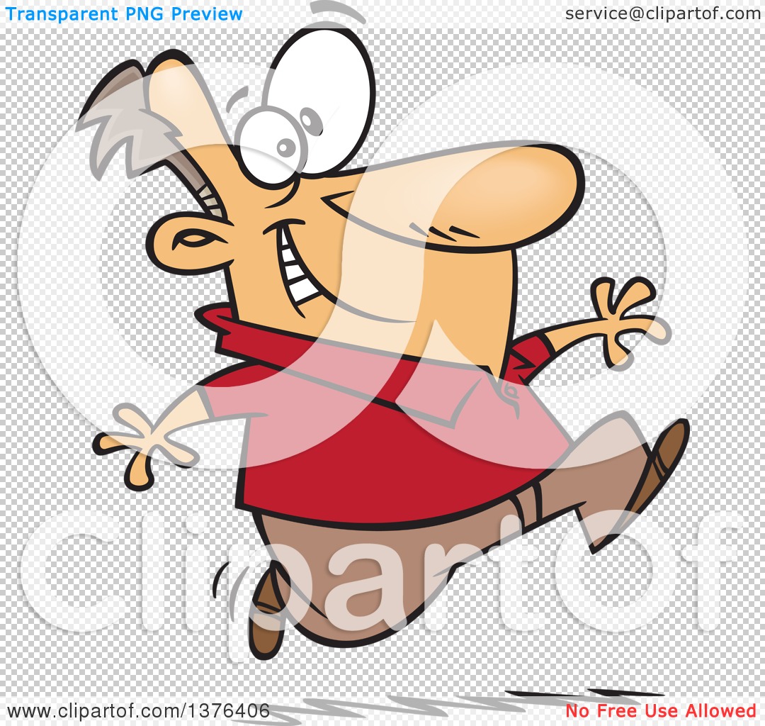 Happy Running Cartoon Character - Clipart for Websites & Presentations