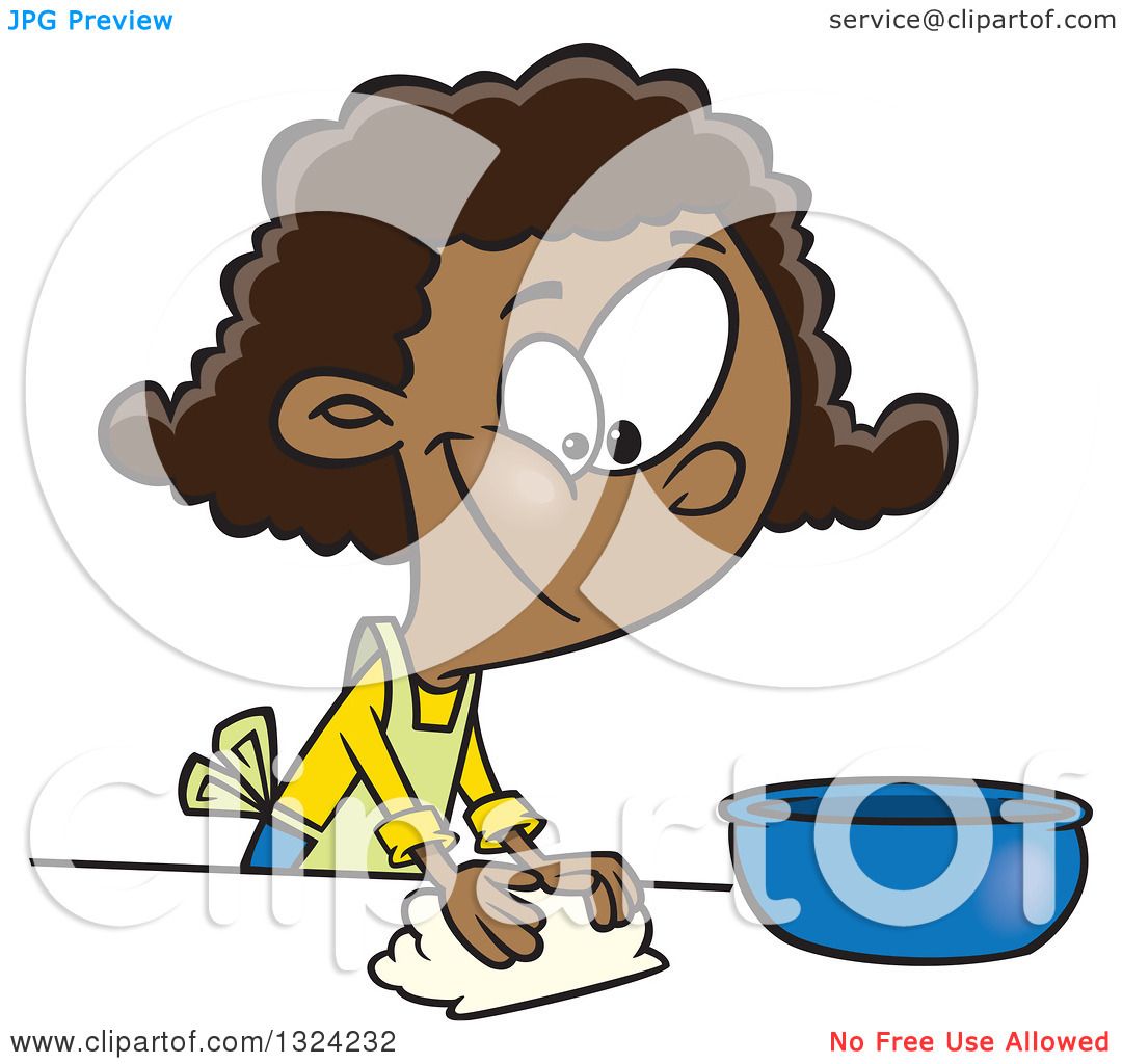 Vector Illustration of Woman Kneading Dough Stock Vector - Clip Art Library