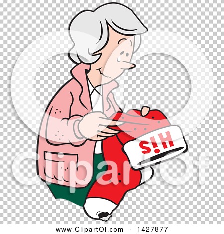Senior Woman Holding “S!H” Sign - Clip Art Illustration