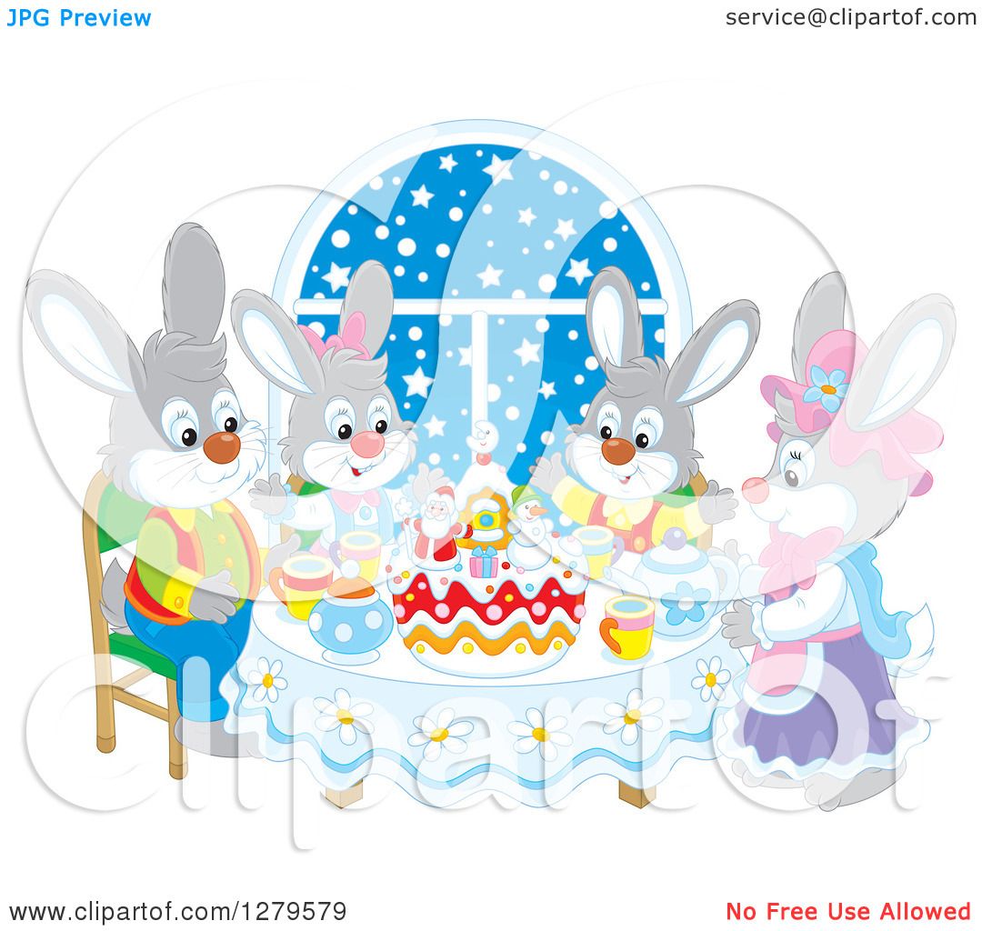 Rabbit Bunny Family Illustration Easter Nursery Stock Vector - Clip Art ...