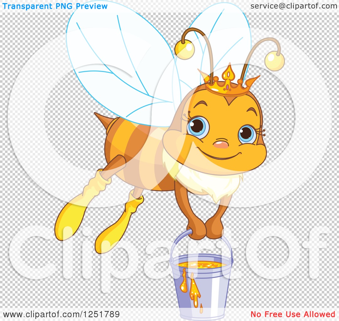 Queen Bee With Crown - Clip Art Library - Clip Art Library