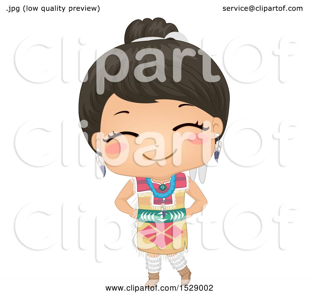 Native American Girl Clipart - Traditional Attire & Cultural Pride