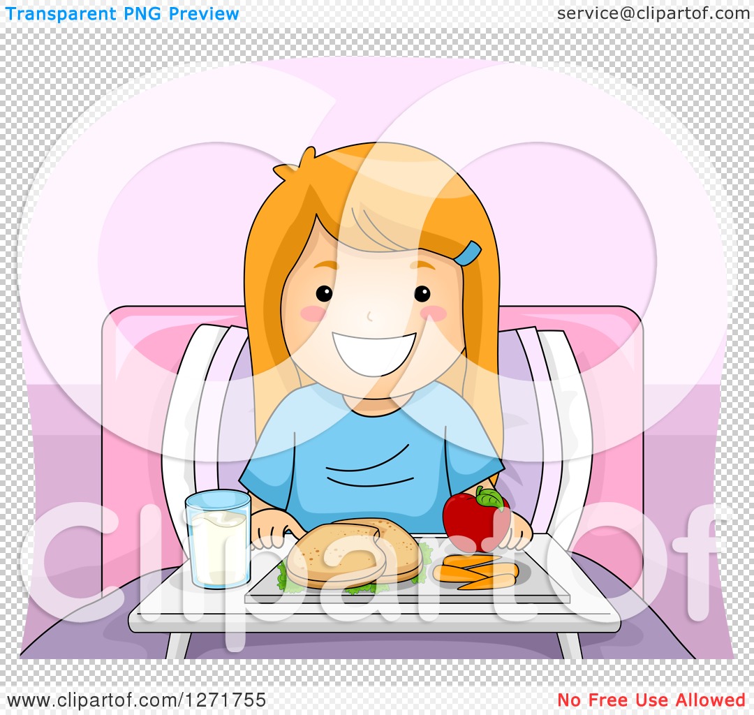 Happy Child Eating a Balanced Lunch - Free Clipart Image