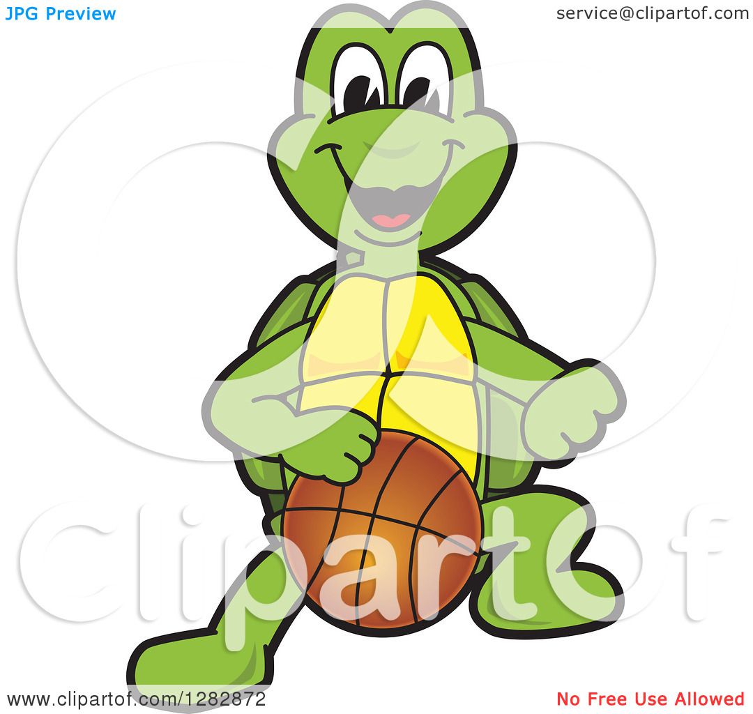 Fun Turtle Basketball Clipart - Playful Sports Illustration