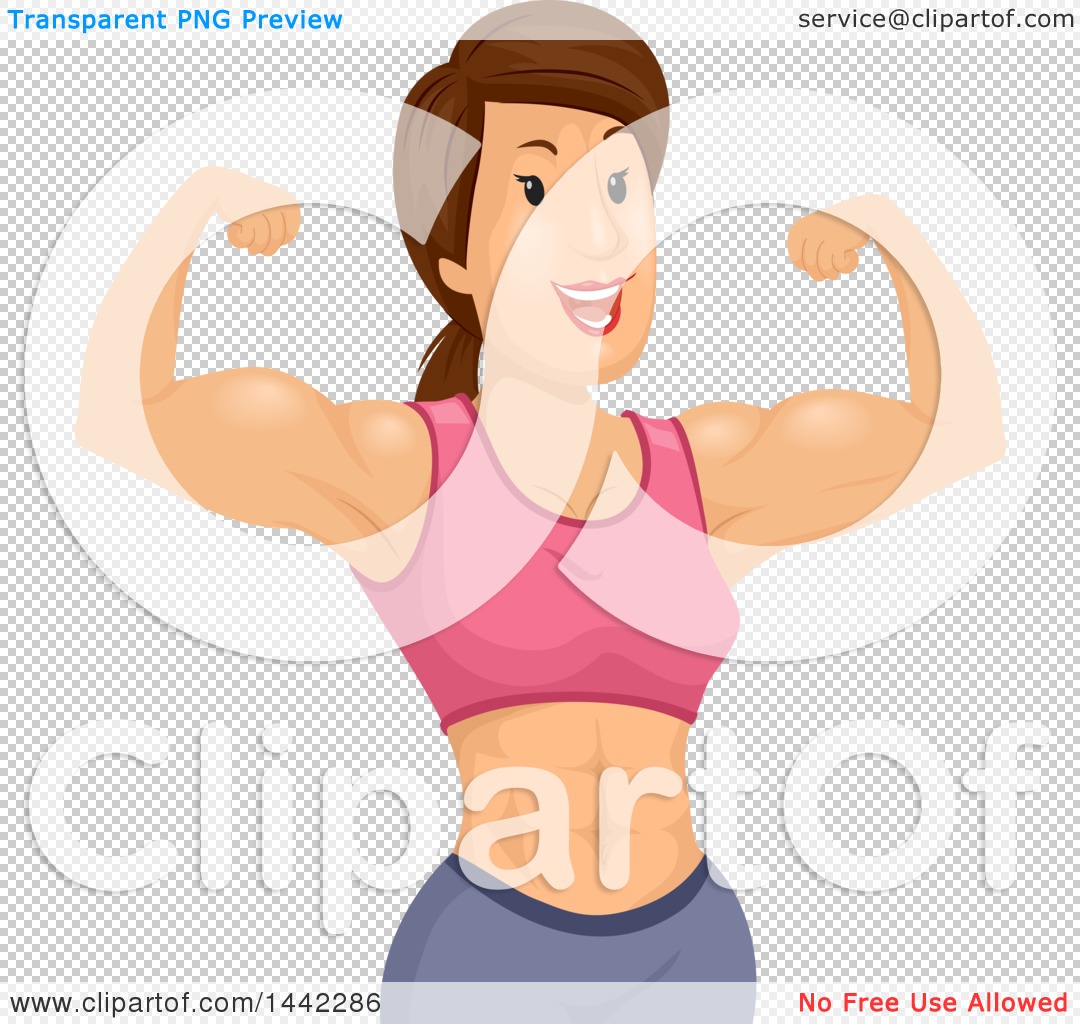 Female Fitness Woman Flexing Arm Illustration 372324 Vector Art at