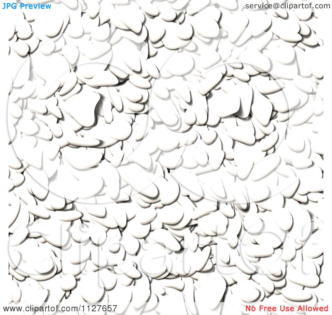 A dense pile of smooth, white pebble-shaped objects with soft shadows and highlights.