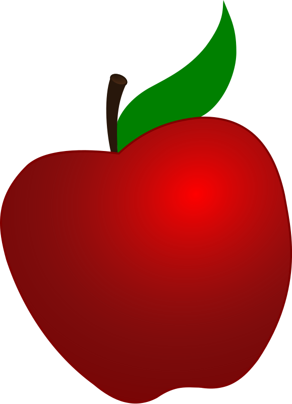 Red Apple Illustration - High-Quality Vector Image for Food & Education
