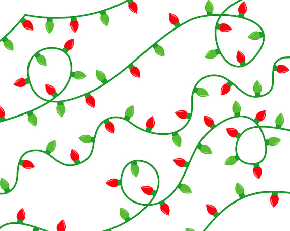 Christmas String Lights Pattern - Free Holiday Graphic