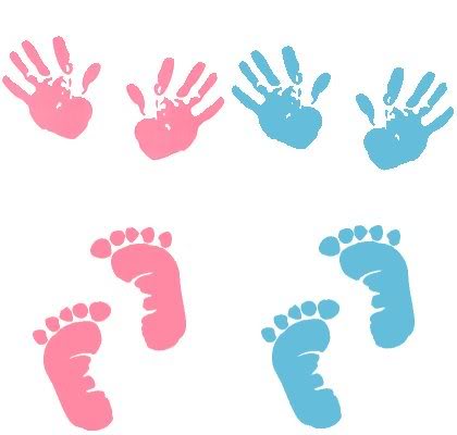 Baby Handprint & Footprint Art - Gender Reveal and Newborn Keepsake Design
