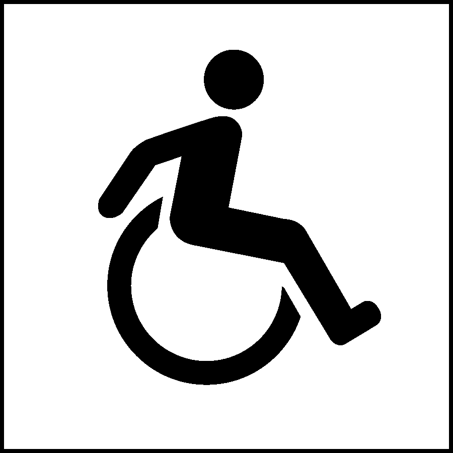 International symbol of access depicting a person in a wheelchair.