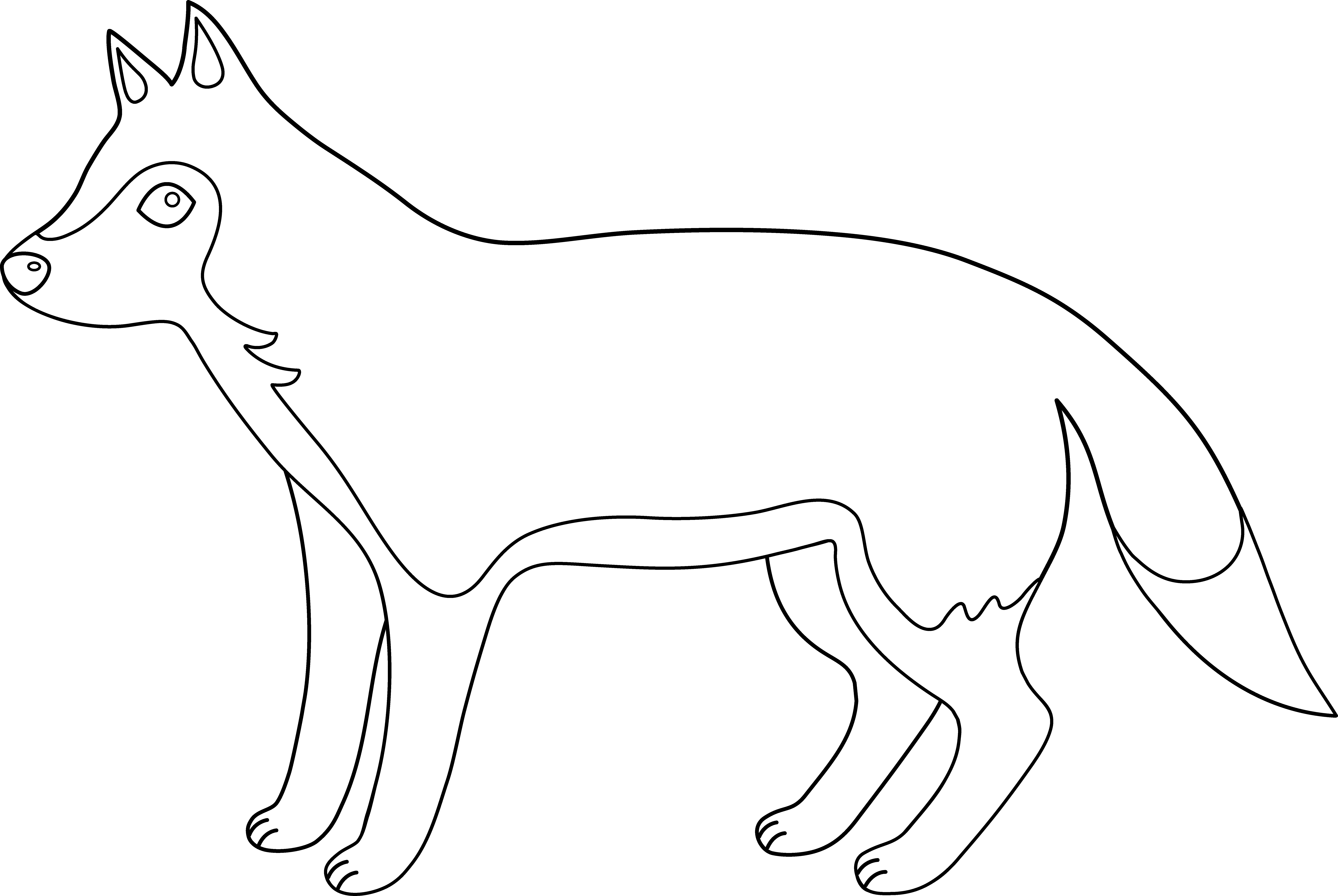 Wolf Line Art Illustration - Free Downloadable Outline for Coloring & Design