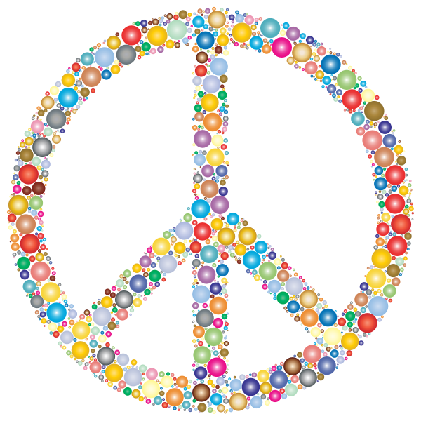 Vibrant Peace Symbol Art - Multicolored Sphere Design for Harmony & Unity