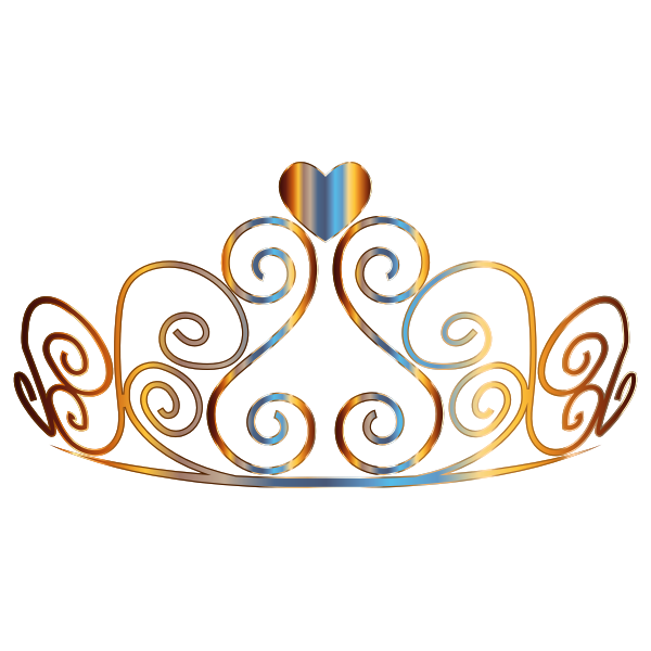 Elegant Heart-Centered Tiara SVG - Royal Crown Design for Princess Themes