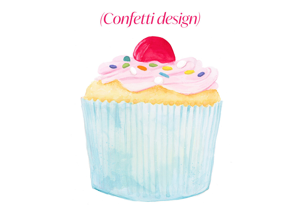 Confetti Cupcake Watercolor Illustration | Sweet Treat Art