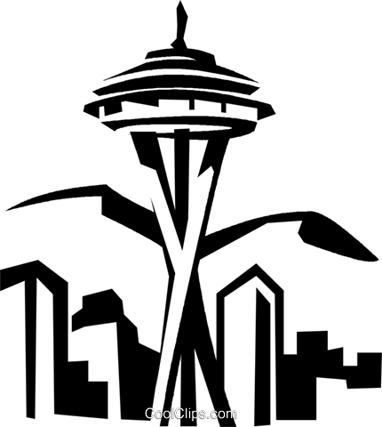 Seattle Space Needle Iconic Landmark Illustration