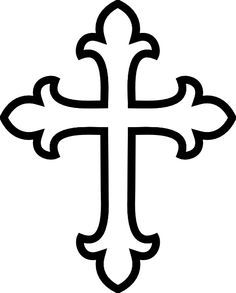 Decorative Fleur-de-Lis Cross Symbol - Religious & Heraldic Design