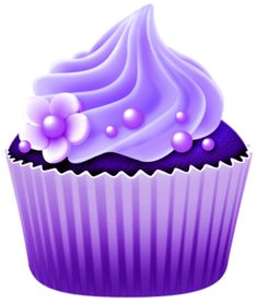 Purple Lavender Cupcake - Elegant Dessert Illustration for Bakery & Party Themes