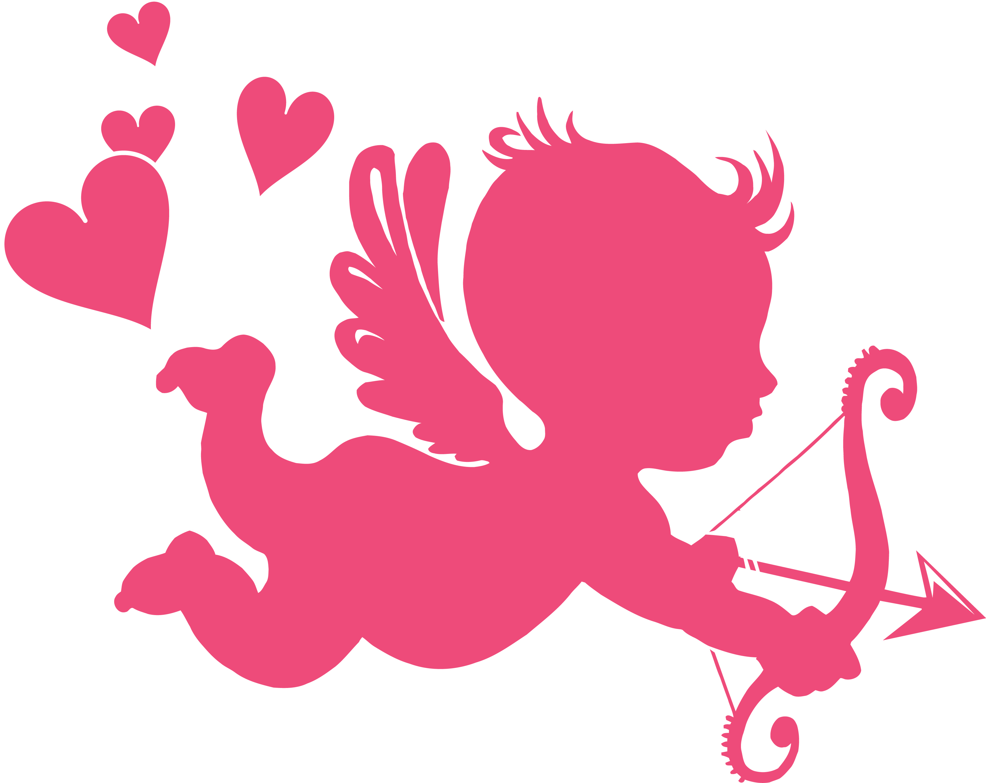 Cupid Silhouette Clipart - Free Valentine’s Day Vector Graphic