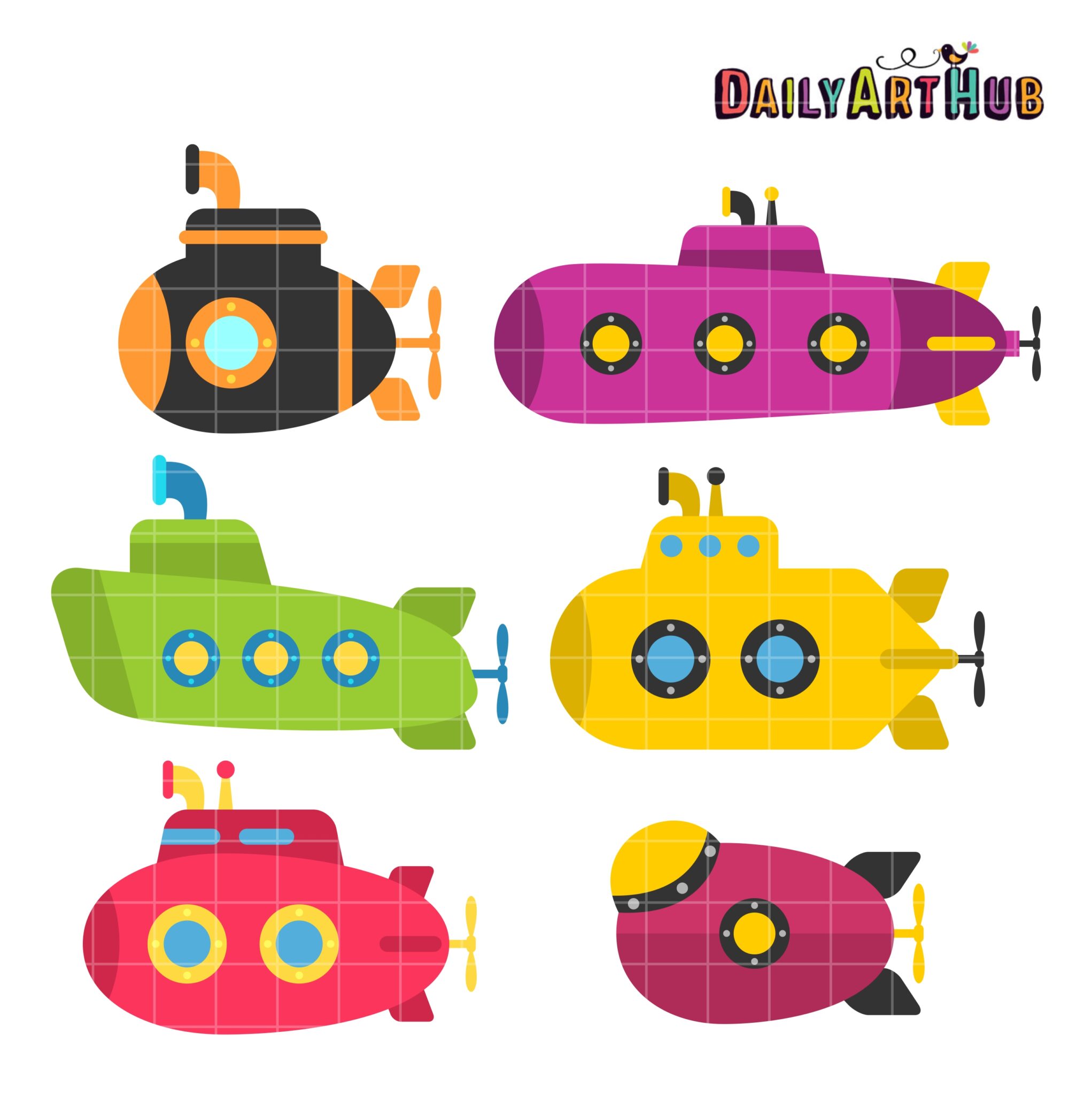 Free Cartoon Submarine Clipart for Kids’ Projects & Educational Resources