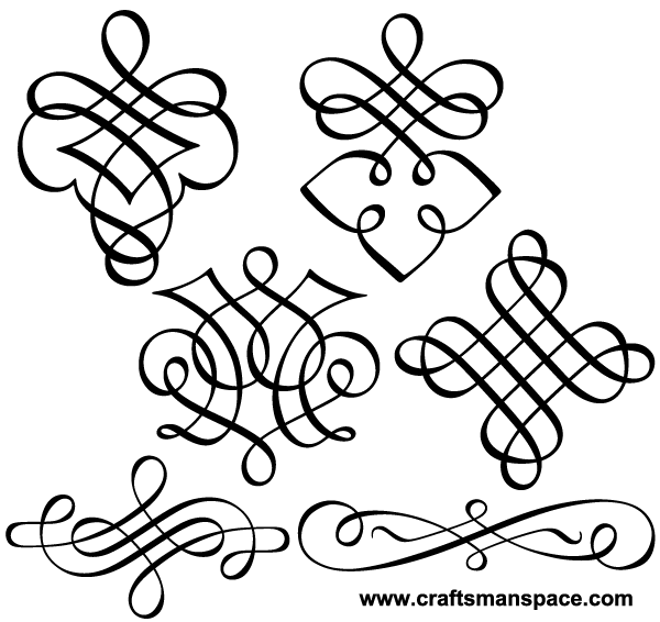 Free Calligraphic Flourish Clipart - Ornamental Design Elements