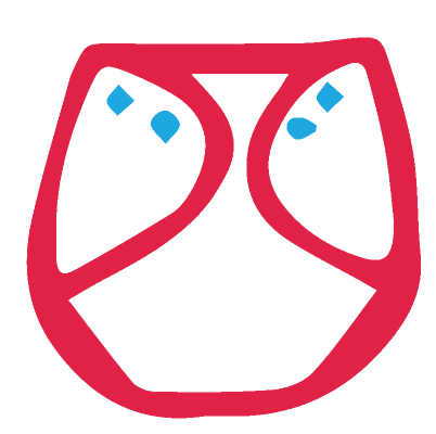 Red stylized crying face emoji with blue teardrops and black mouth, expressing sadness or distress.